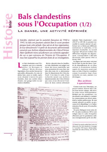 Bals clandestins sous l'Occupation (1/2) - Mémoire Résistance et ...