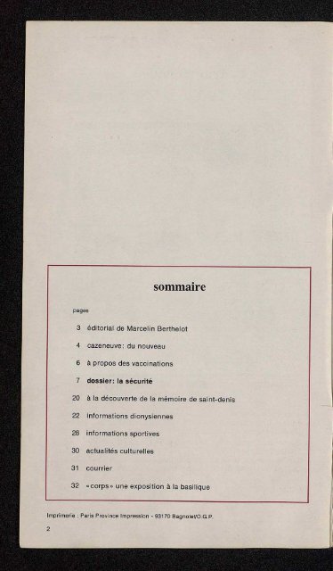 bulletin d'information municipal - Archives municipales de Saint-Denis