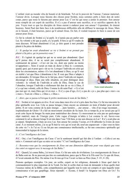 Prema - La revue de l'Organisation Sathya Sai France