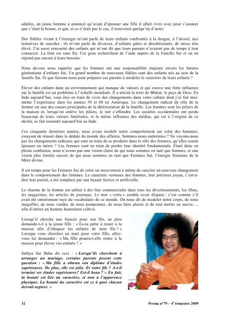 Prema - La revue de l'Organisation Sathya Sai France