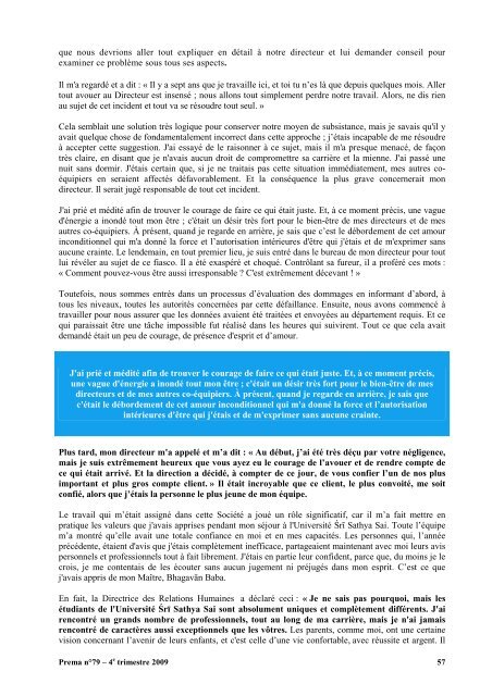 Prema - La revue de l'Organisation Sathya Sai France