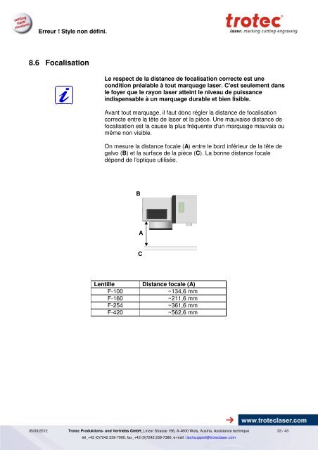 Manuel SpeedMarker FL - Trotec Laser