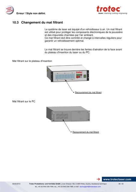 Manuel SpeedMarker FL - Trotec Laser