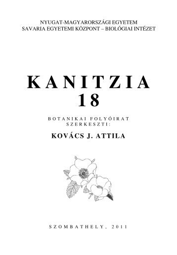 Kanitzia 18. - NYME Természettudományi Kar - Nyugat ...