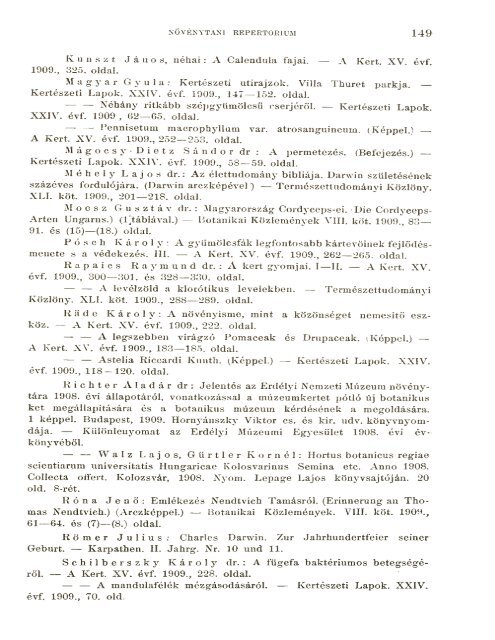 BOTANIKAI KÖZLEMÉNYEK VIII. KÖTET 1909 - World eBook Library