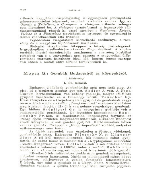 BOTANIKAI KÖZLEMÉNYEK VIII. KÖTET 1909 - World eBook Library