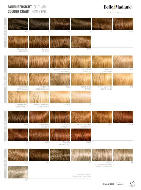 Belle Hair Color Chart