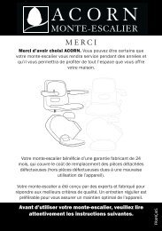 ACORN Monte-Escalier - Manual d' Utilisation - Acorn Stairlifts