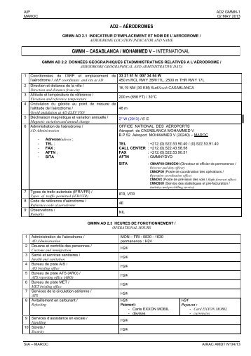 international - Service de l'Information Aéronautique du Maroc