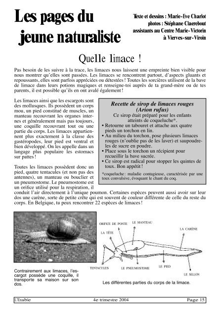 Quelle limace - Cercles des Naturalistes de Belgique