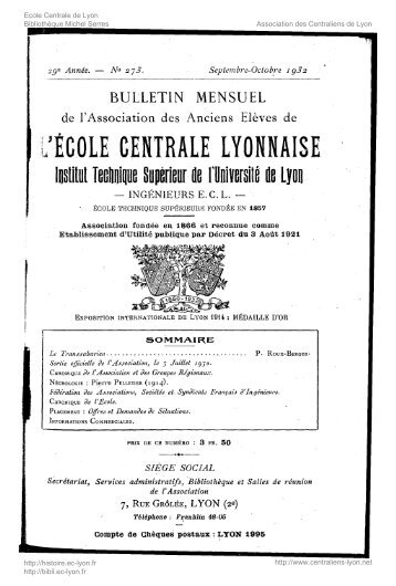 Revue Technica, année 1933, numéro 273 - Histoire de l'École ...