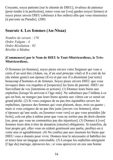 Lecture en ligne – Extrait (version pdf) - Le Noble Coran