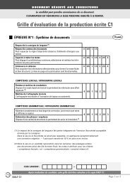 La grille d'évaluation - production écrite C1 - DELF DALF Suisse