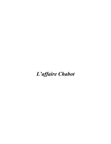 L'affaire Chabot - Les Éditions JP Chabot