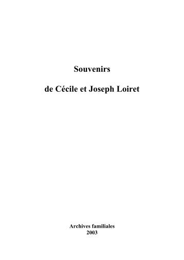 Souvenirs de Cécile et Joseph Loiret - Pdbzro