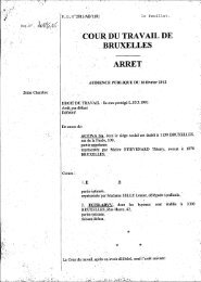 COUR DU TRAVAIL DE , ..BRUXELLES' ARRET