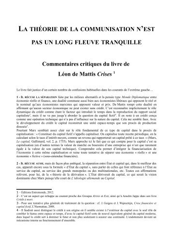 La théorie de la communisation n'est pas