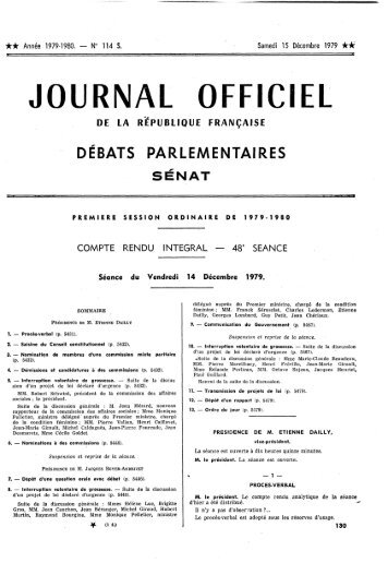 Vendredi 14 Décembre 1979 - Sénat