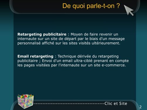 Les solutions d'email retargeting - Clic et Site