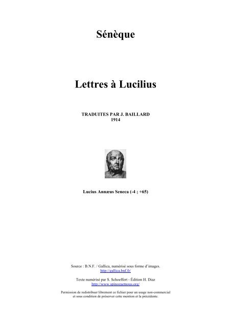 Sénèque Lettres à Lucilius