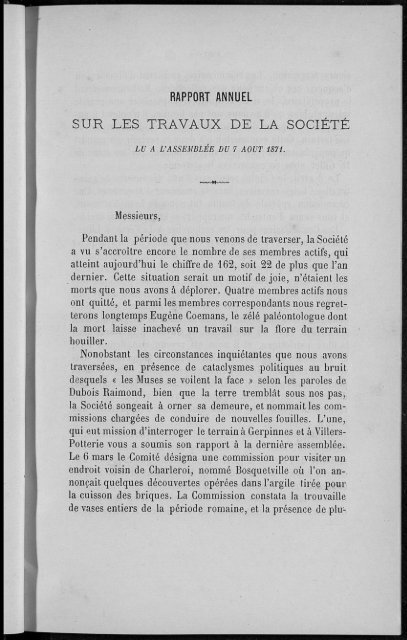 documents & rapports - Mémoires du Hainaut