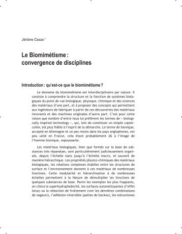 Le Biomimétisme : convergence de disciplines - Casas Group Home