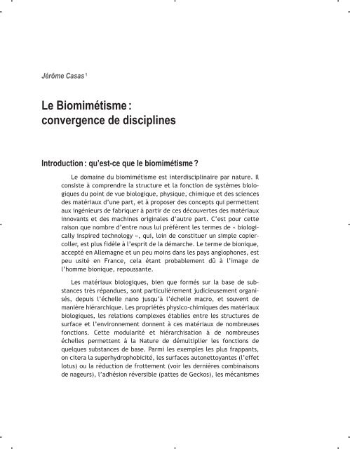 Le Biomimétisme : convergence de disciplines - Casas Group Home
