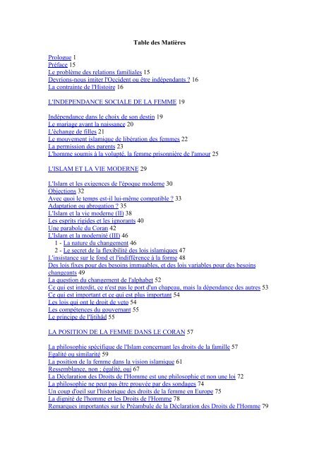 Table Des Matieres Prologue 1 Preface 15 Le Probleme Des Table Des Matieres Prologue 1 Preface 15 Le Probleme Des
