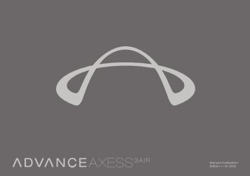 Manuel d'utilisation AXESS 3 AIR - Advance