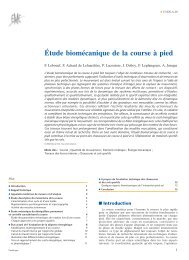 Étude biomécanique de la course à pied - Laboratoire de ...