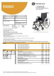 Prix et les options Exigo - Handicare