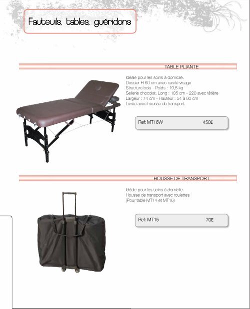 Catalogue Mobilier - Innov'Esthetique