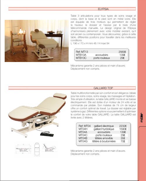 Catalogue Mobilier - Innov'Esthetique