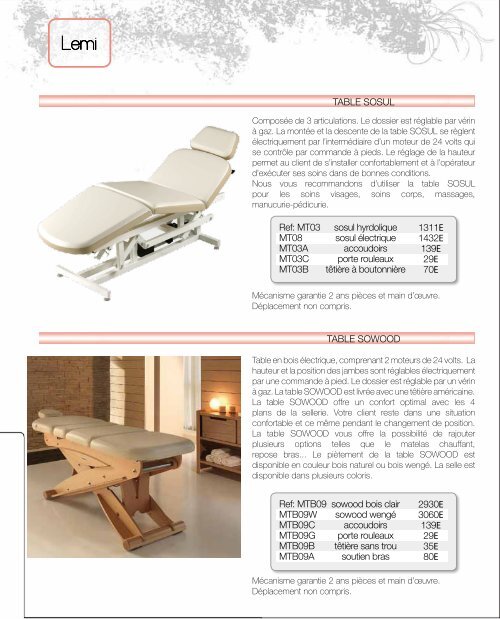 Catalogue Mobilier - Innov'Esthetique