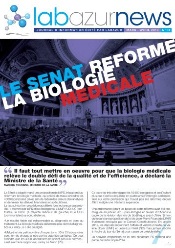 LE SENAT REFORME LA BIOLOGIE MEDICALE - Labazur