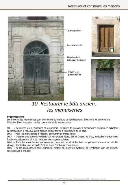 Charte Architecturale, Urbaine et Paysagère de la Communauté de ...