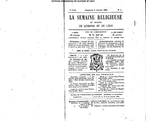 1894 - Diocèse de Quimper et du Léon