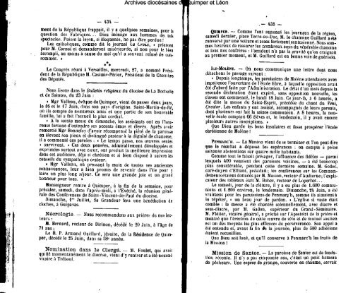 1894 - Diocèse de Quimper et du Léon