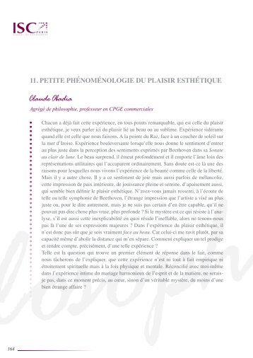 Le plaisir esthétique - ISC Paris