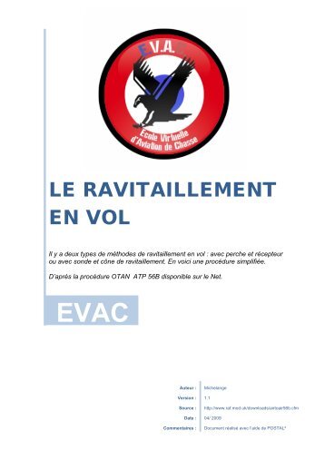 LE RAVITAILLEMENT EN VOL - Evac