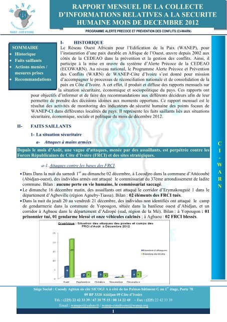 rapport mensuel de la collecte d'informations relatives a la ... - wanep