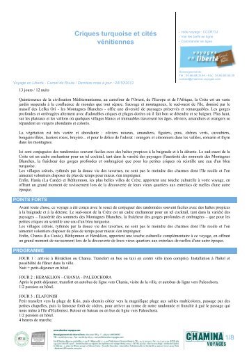 Voir la fiche technique (PDF) - Chamina Voyages