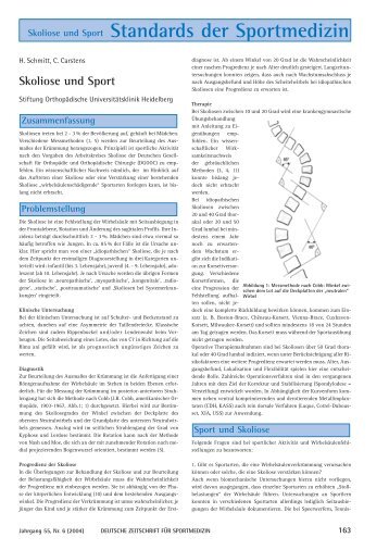 Skoliose und Sport Standards der Sportmedizin - Deutsche ...