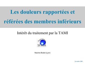 Douleurs rapportées et référées