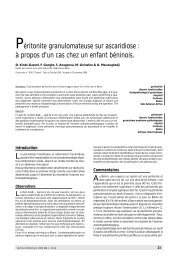 Péritonite granulomateuse sur ascaridiose : à propos d'un cas chez ...