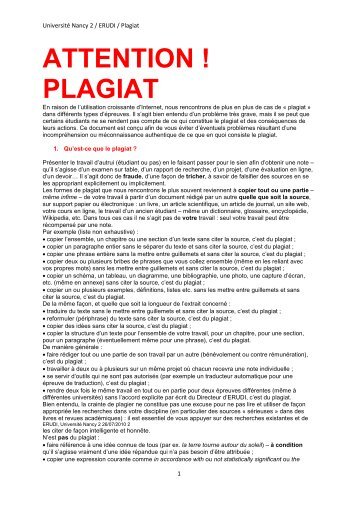 ATTENTION ! PLAGIAT - Université Nancy 2