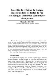 Procédés de création du lexique argotique dans les textes ... - Fastef