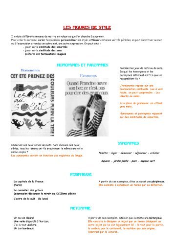 les figures de style les figures de style - Académie de Nancy-Metz