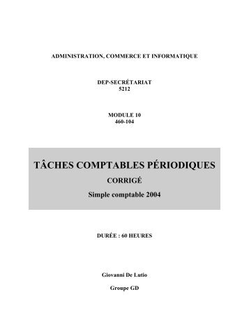 TÂCHES COMPTABLES PÉRIODIQUES - Groupe GD