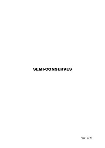 SEMI-CONSERVES - Tunisie industrie
